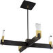 Denzel LED 36 inch Brass / Clear / Black Chandelier Ceiling Light